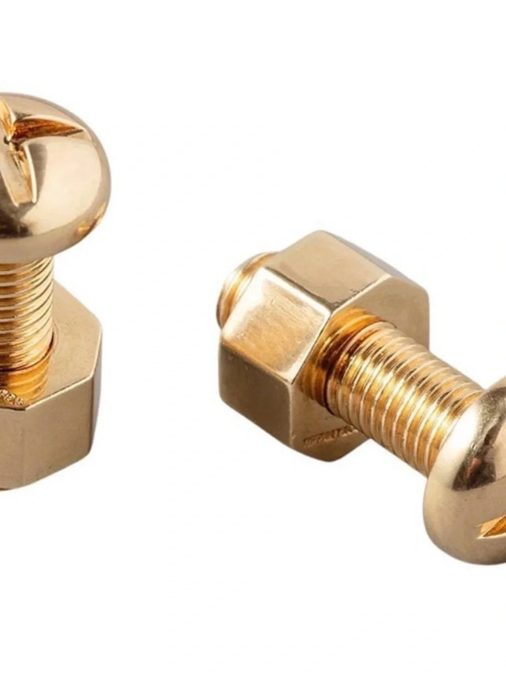 Brass Screw Cufflink - Polished Gold Tone